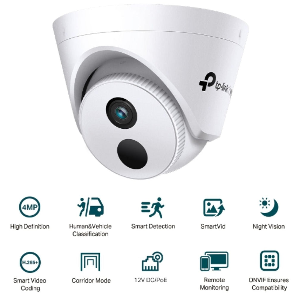 VIGI C440I 4MP Turret PoE Network Security Camera with Smart Detection TP-LINK