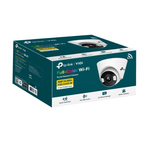 TP-Link VIGI 5MP C450(4mm) Full-Colour Turret Network Camera, 4mm Lens, Two-Way Audio, Corridor Mode - VIGI C450(4mm)