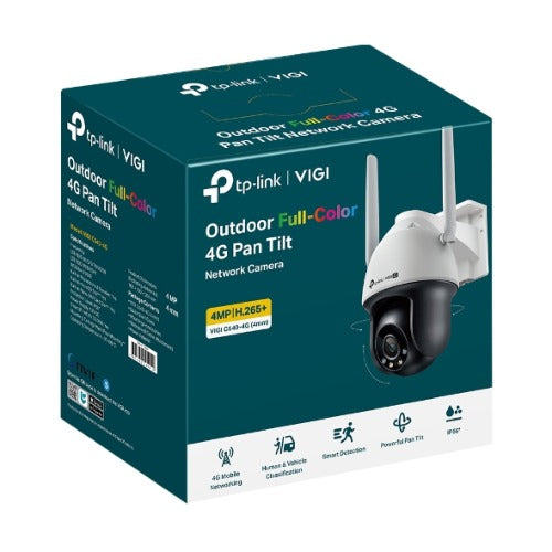 (E)TP-Link VIGI 4MP C540-4G(4mm) Outdoor Full-Color 4G Pan Tilt Network Camera, 4mm Lens, 4G Mobile Networking