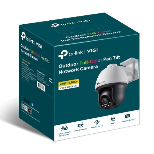 TP-Link VIGI 4MP C540(4mm) Outdoor Full-Colour Pan Tilt Network Camera, 4mm Lens, Smart Detection, 3 - VIGI C540(4mm)