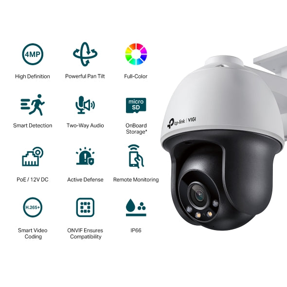 VIGI 4MP HD Outdoor Full-Color Pan Tilt Security Camera TP-LINK