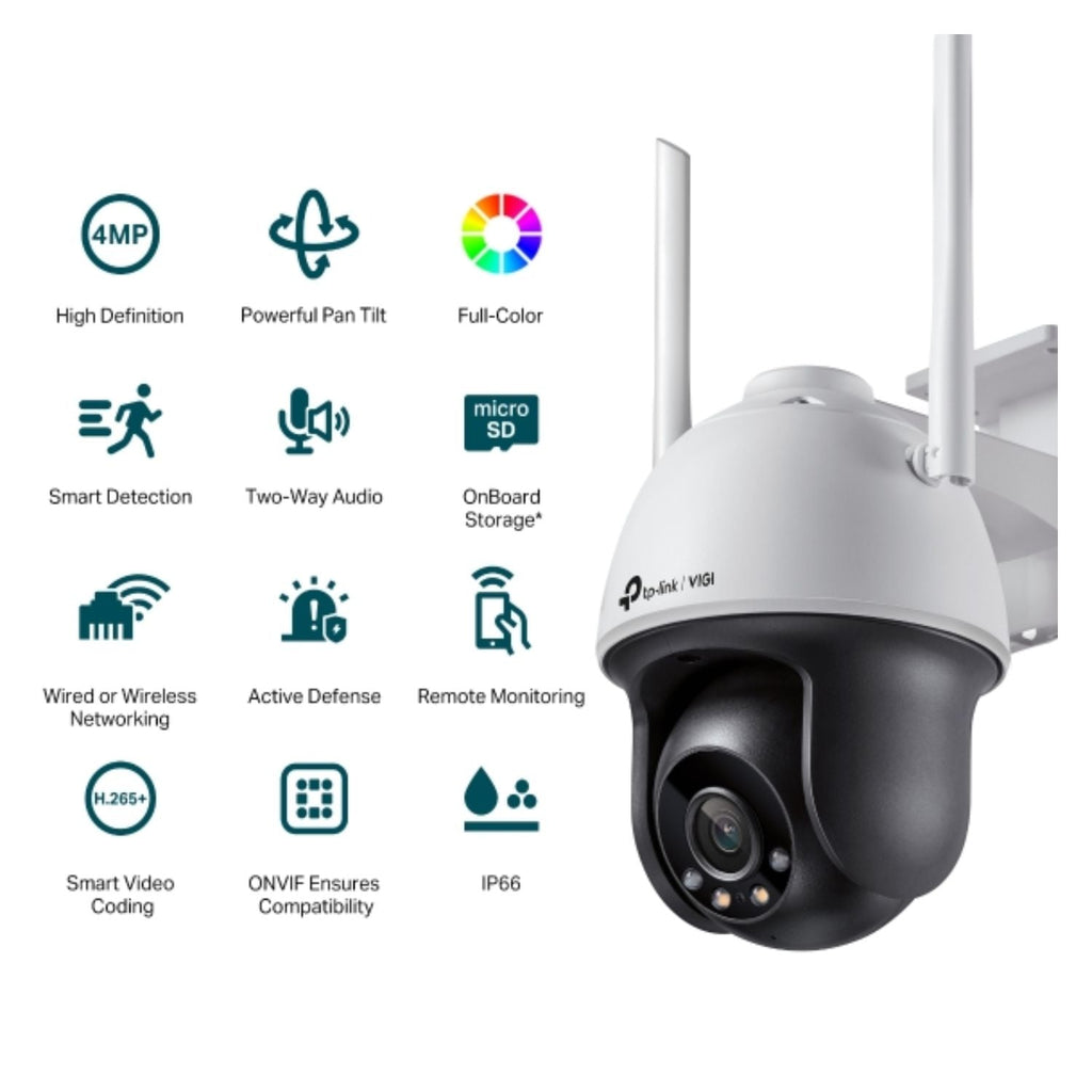 VIGI 4MP Outdoor Full-Colour Wi-Fi Pan Tilt Security Camera TP-LINK