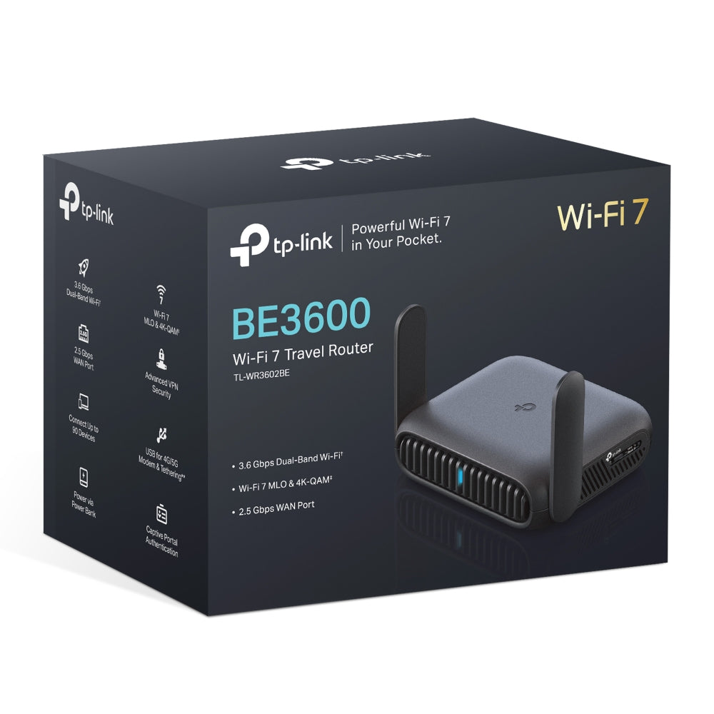 TP-Link TL-WR3602BE Wi-Fi 7 Travel Router - BE3600 Portable Speed