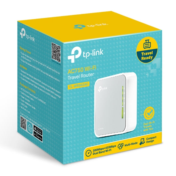 TP-Link TL-WR902AC AC750 750Mbps Dual Band WiFi Wireless Travel Router 1x100Mbps LAN/WAN USB for 3G/4G Modem P