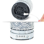 mbeat activiva Vintage White Metal Aroma Diffuser - 100ml, 7 LED Colors 