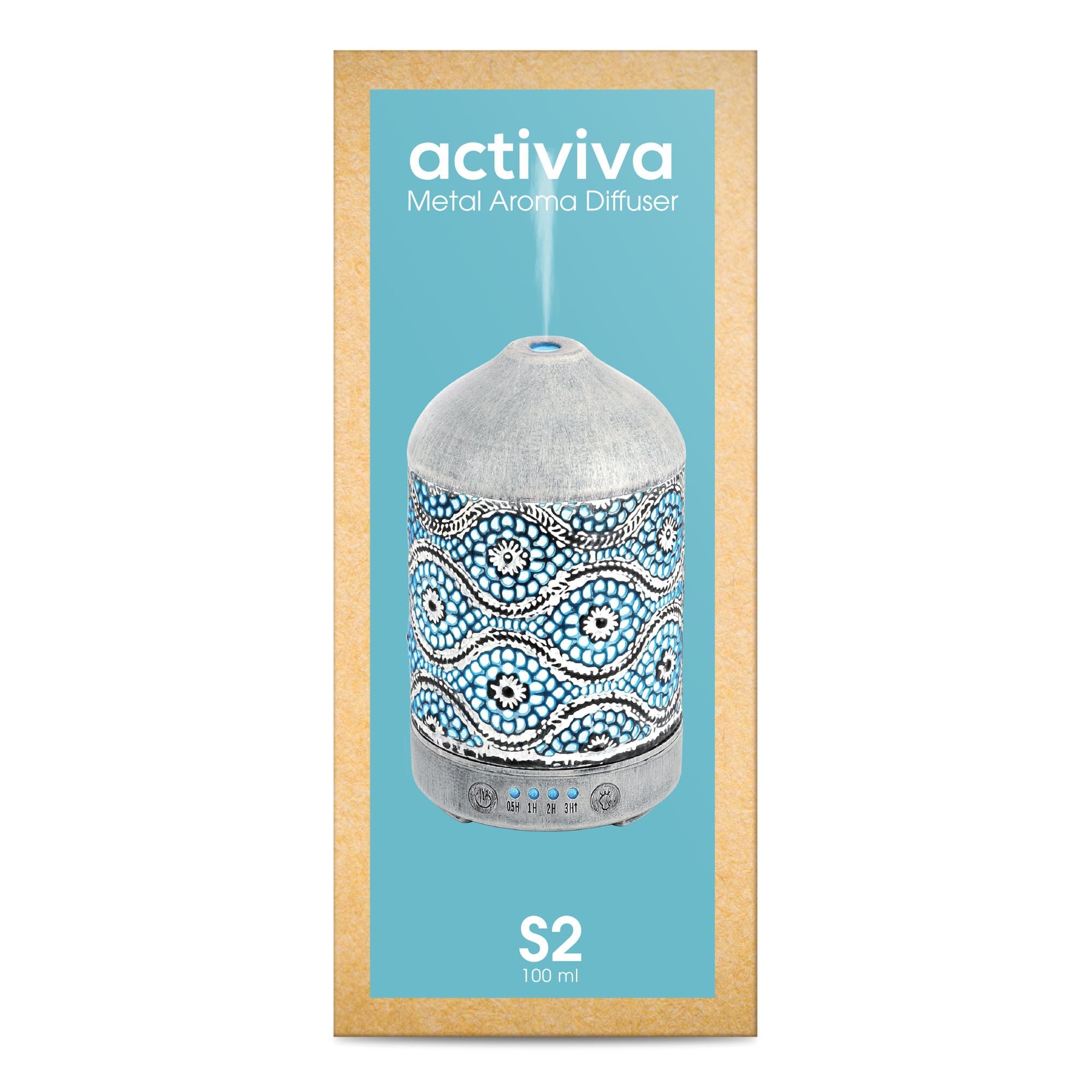 mbeat activiva Vintage White Metal Aroma Diffuser - 100ml, 7 LED Colors 