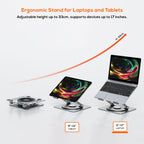 mbeat S8 Rotating Laptop Stand with RGB Cooling Fan & USB Hub 