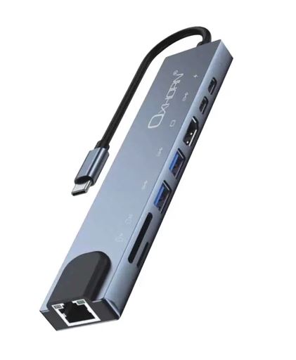 Oxhorn 8-in-1 USB C Hub: 4K HDMI, Ethernet, USB 3.0, PD, Card Reader Just You PC
