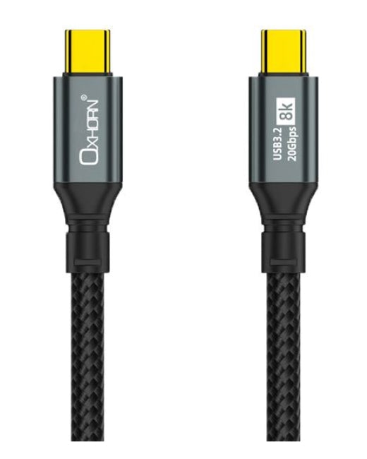 Oxhorn USB-C 20Gbps 8K Video 100W Fast Charge Cable 1m (CB-CC-321) 