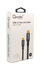 Oxhorn USB-C to USB-C 2m Cable: 8K Video, 20Gbps Data, 100W Power