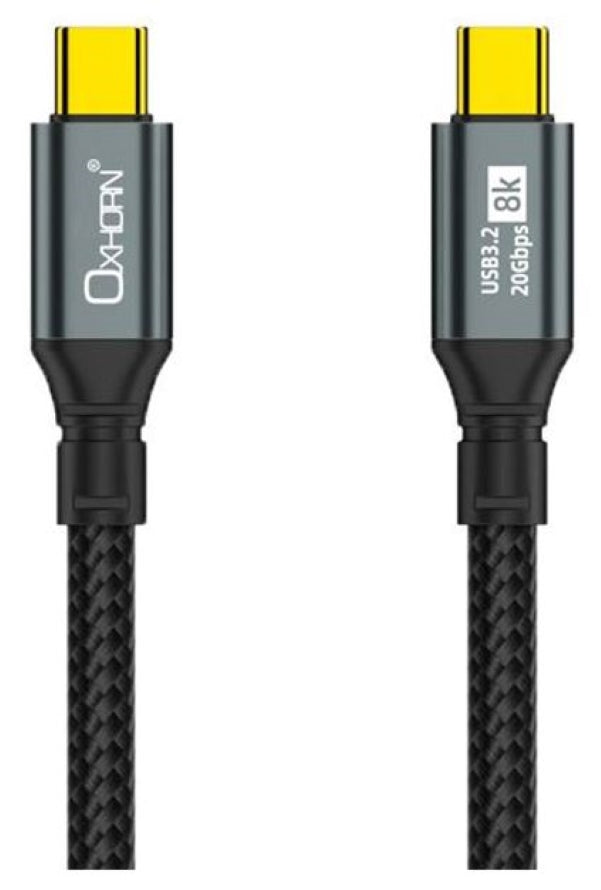 Oxhorn USB-C to USB-C 2m Cable: 8K Video, 20Gbps Data, 100W Power (CB-CC-322) 