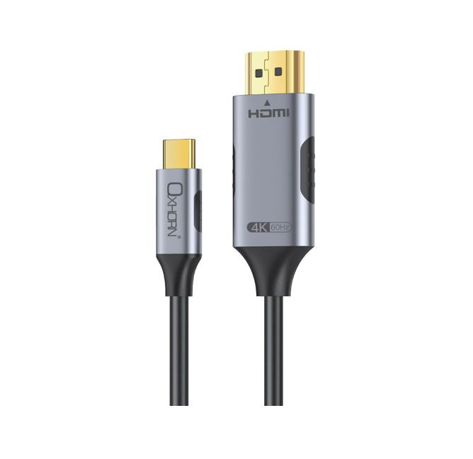 Oxhorn USB C to HDMI 4K Cable 1m - Connect Laptop to TV, Thunderbolt 3/4 