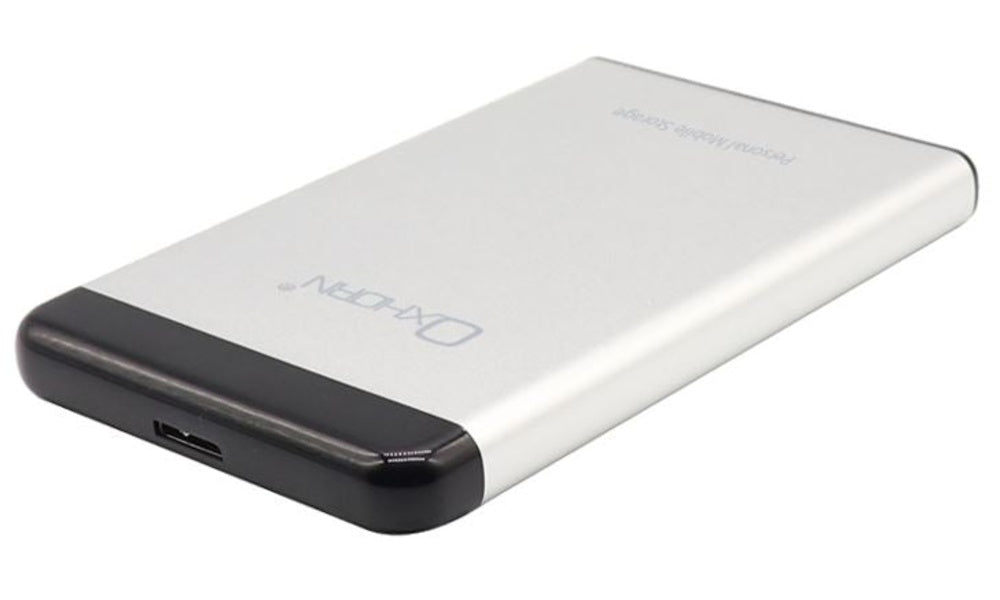 Oxhorn USB 3.0 2.5 SATA HDD/SSD Enclosure - Fast & Portable Silver 