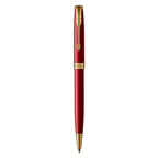 Parker Sonnet Red Lacquer Gold Trim Ballpoint Pen 