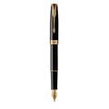 Parker Sonnet Black Lacquer Gold Trim Fountain Pen 
