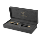 Parker Sonnet Black Lacquer Gold Trim Ballpoint Pen 