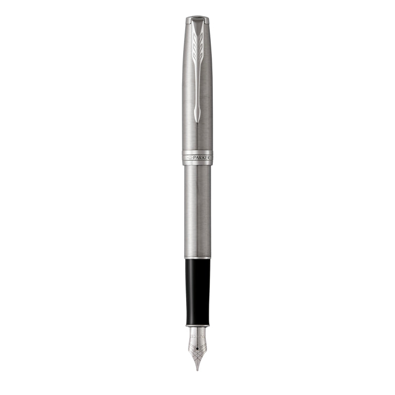 Parker Sonnet Stainless Steel Fountain Pen with Chrome Trim 