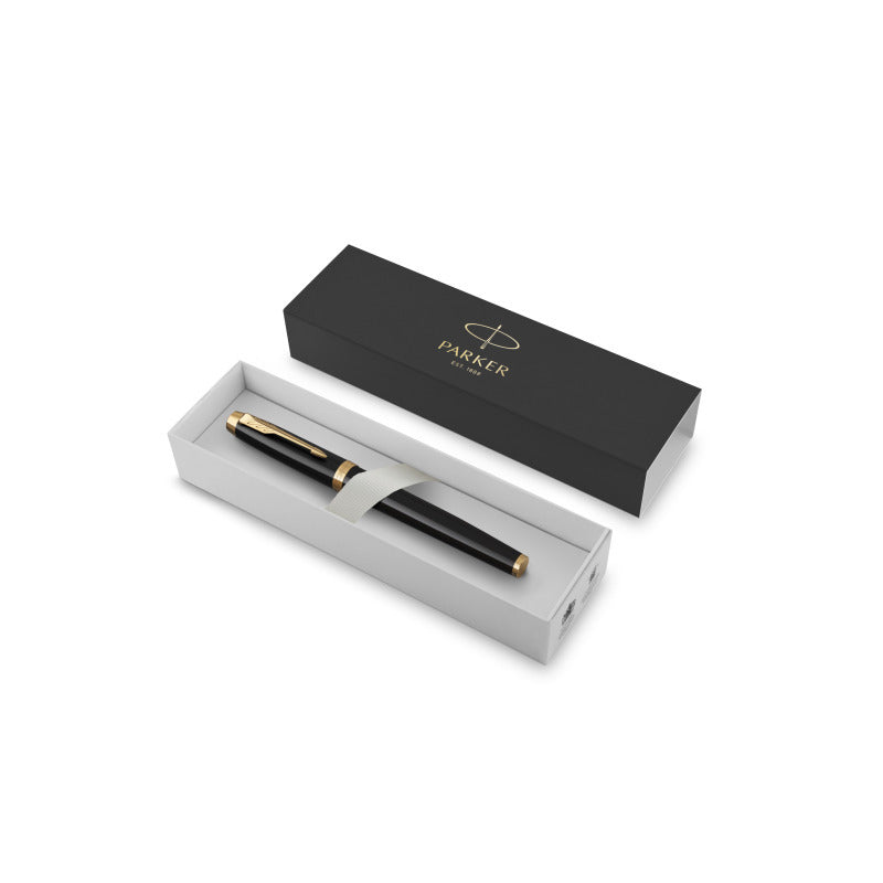 Parker IM Black Fountain Pen with Gold Trim 