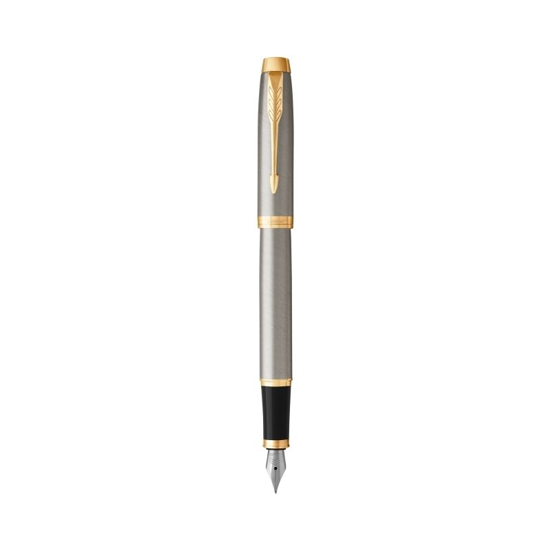 Parker IM Gold Fountain Pen - Brushed Metal 