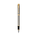 Parker IM Gold Fountain Pen - Brushed Metal 