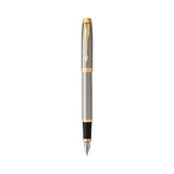 Parker IM Gold Fountain Pen - Brushed Metal 