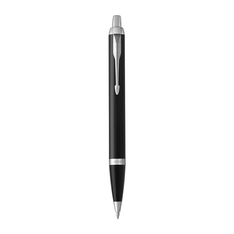 Parker IM Ballpoint Pen - Black with Chrome Trim, Medium Blue Ink 