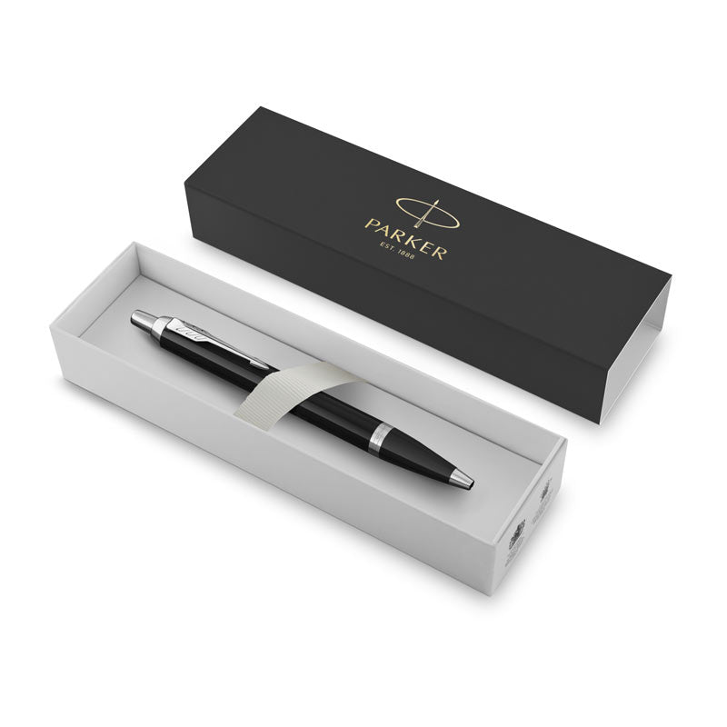 Parker IM Ballpoint Pen - Black with Chrome Trim, Medium Blue Ink 