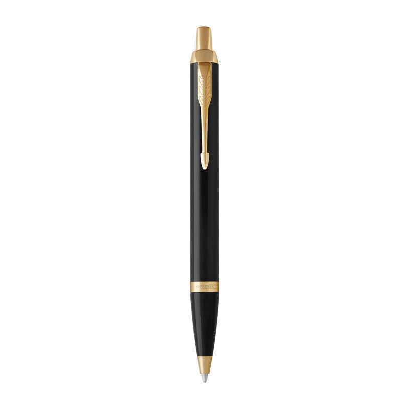 Parker IM Black & Gold Ballpoint Pen - Blue Ink 