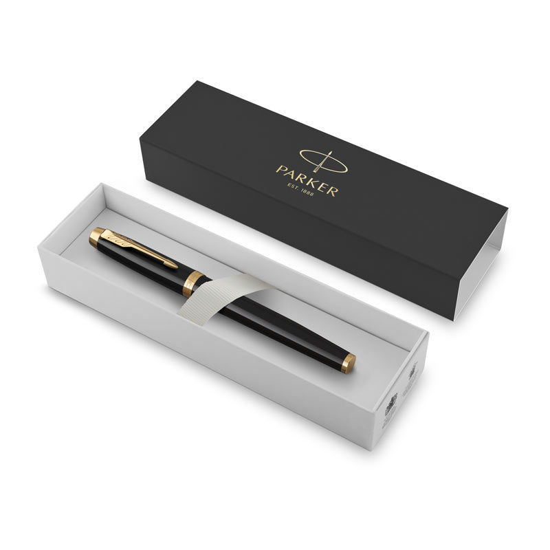 Parker IM Black & Gold Ballpoint Pen - Blue Ink 