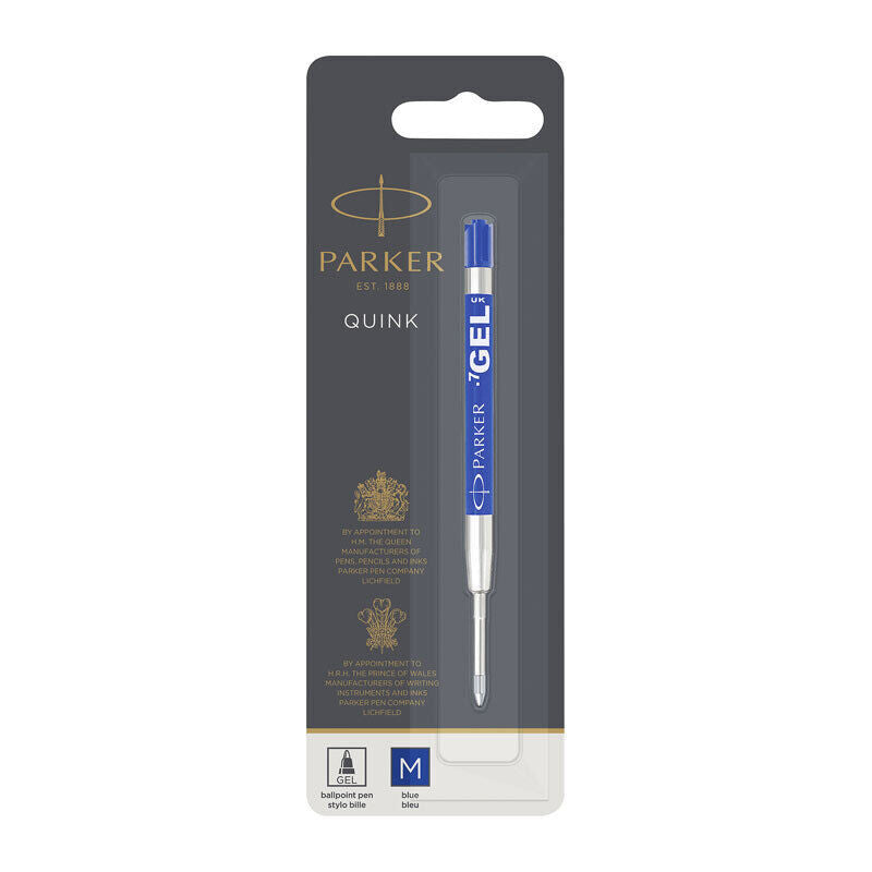 Genuine Parker Gel Pen Refill - 0.7mm Blue Ink (Medium Point) 