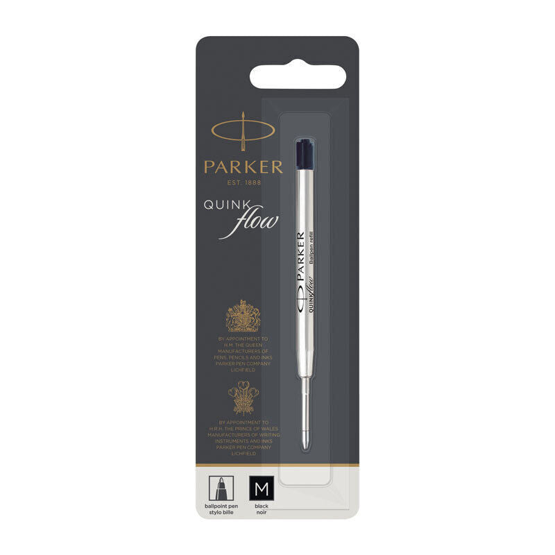 Parker Quinkflow Ballpoint Refill | Medium Black Ink 