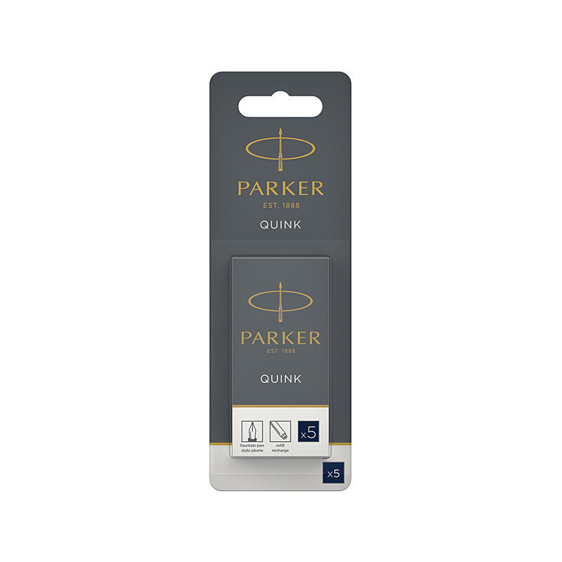 Parker QuinkFlow Blue/Black Ballpoint Pen Refills - 5-Pack Box 