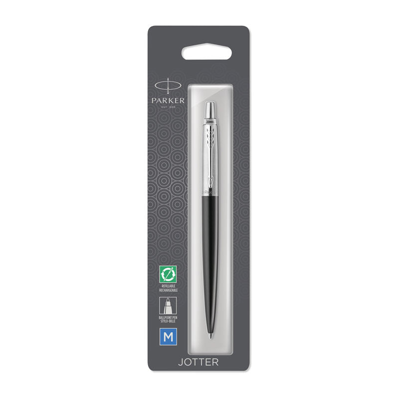 Parker Jotter Bond Street Black Ballpoint Pen with Chrome Trim 