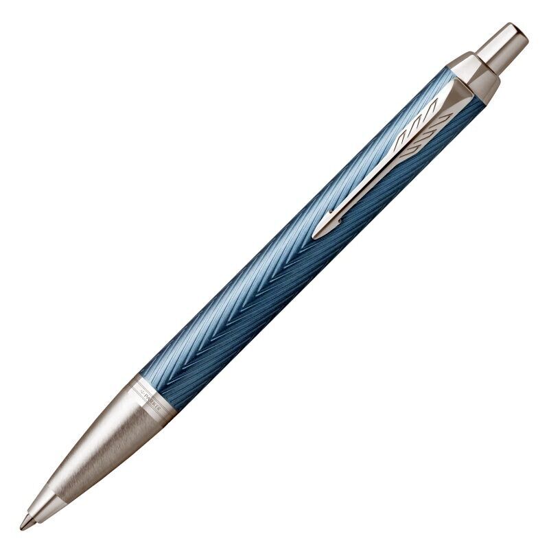 Parker IM Premium Ballpoint Pen - Blue/Grey Chrome 
