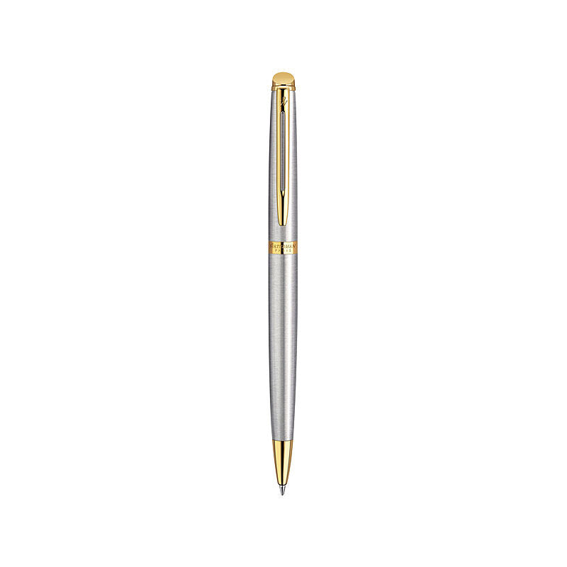 Waterman Hemisphere Stainless Steel Gold Trim Ballpoint Pen 