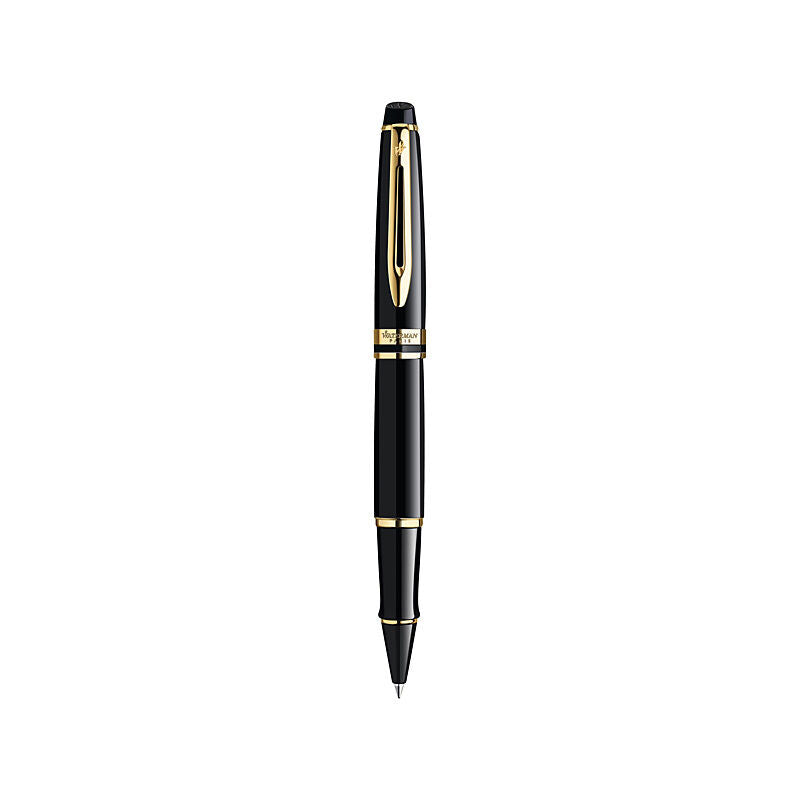 Waterman Expert Black Gold Trim Rollerball Pen 