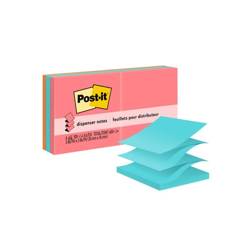 Colorful Pop-Up Sticky Notes & Page Tabs - 6 Pack 