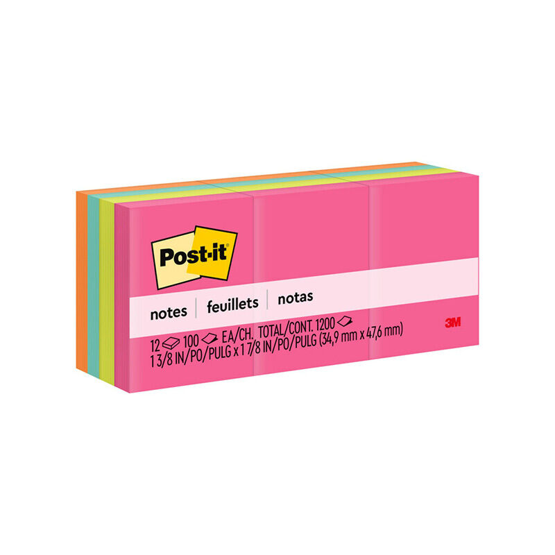 Post-it Original Sticky Notes - 12 Pack Bulk 