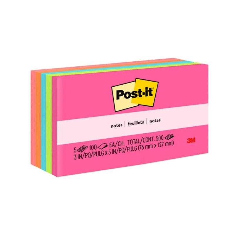 5-Pack Post-it Notes | Canary Yellow Sticky Notes 73x123mm 