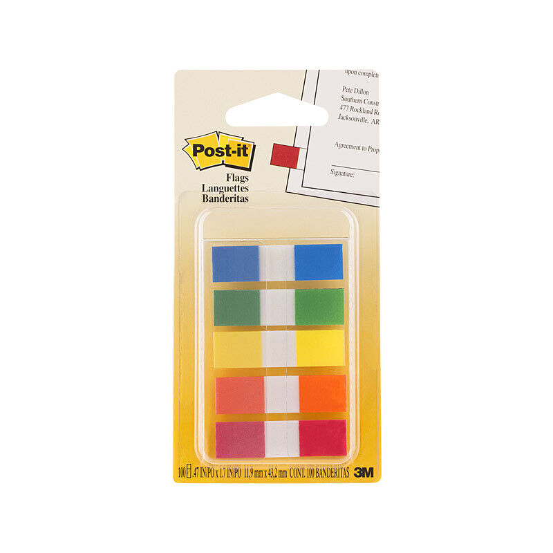 Post-It Assorted Colorful Utility Marking Flags - 30 Bulk Pack