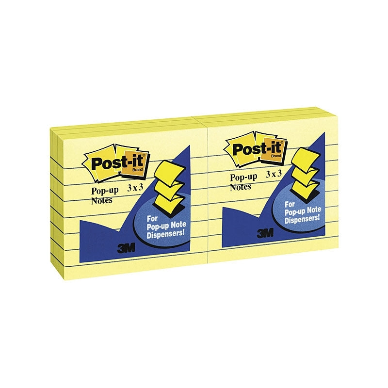 Post-it Pop-up Sticky Notes, Yellow, 73x73mm, 6 Pack 
