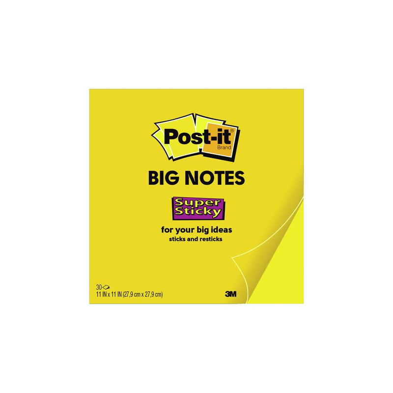 Big Yellow Super Sticky Notes - 279x279mm 