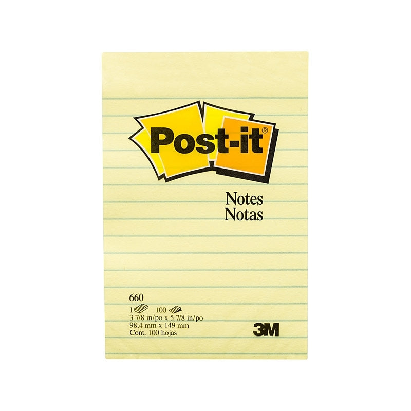 Post-It Yellow Sticky Notes, Large (98x149mm) - 12 Pack 