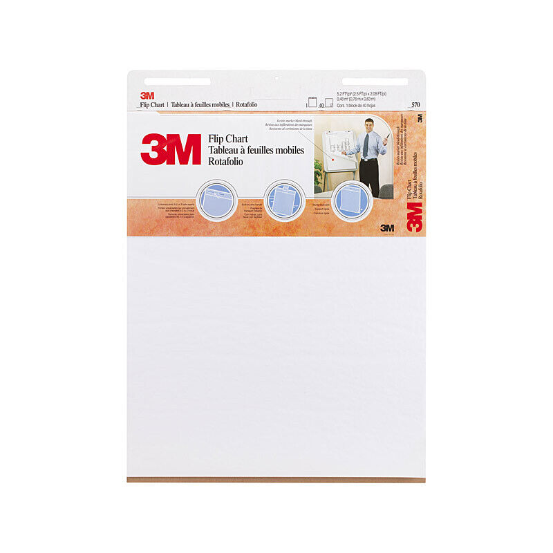 P-I 570 Large Flip Chart Paper Pads - 635x762mm (2 Pack) 