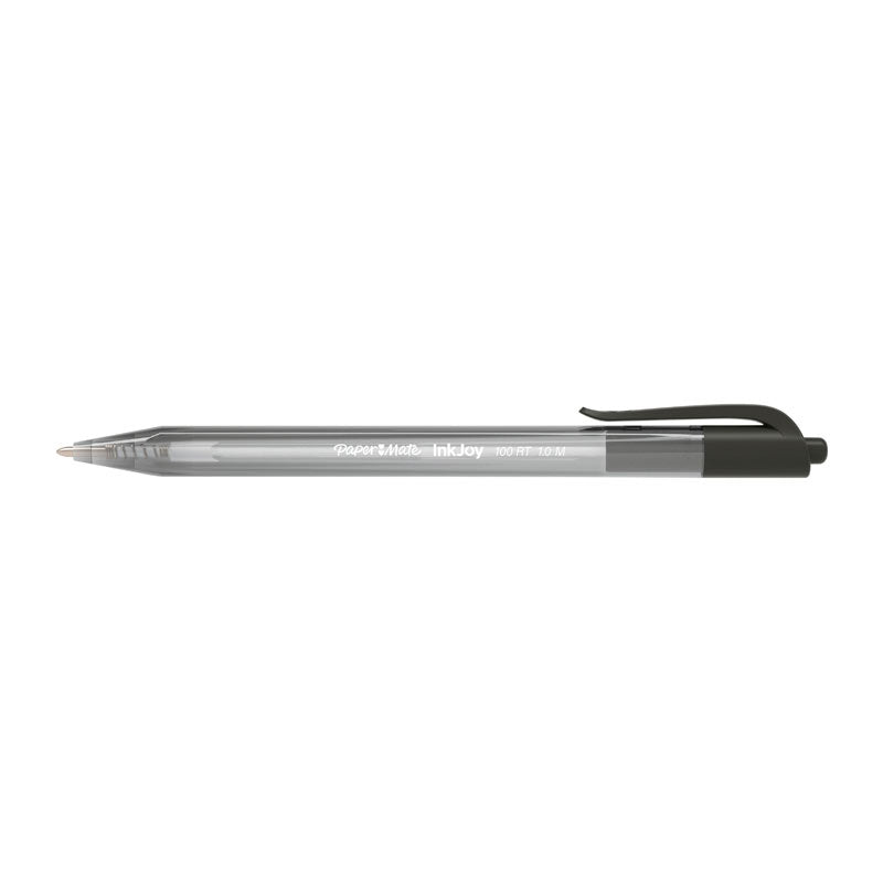 Paper Mate InkJoy 100RT Retractable Black Ballpoint Pens, Box of 12 
