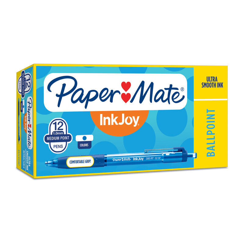 Paper Mate InkJoy 300RT Blue Ballpoint Pens - 12 Pack 