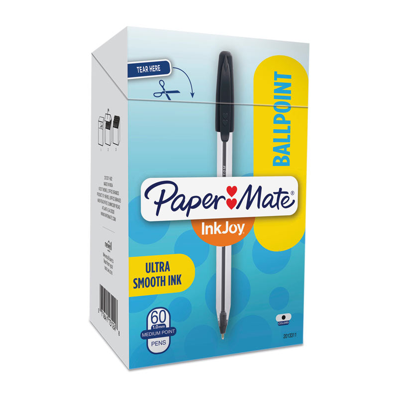 Paper Mate InkJoy 50ST Black Ballpoint Pens - 60 Pack 