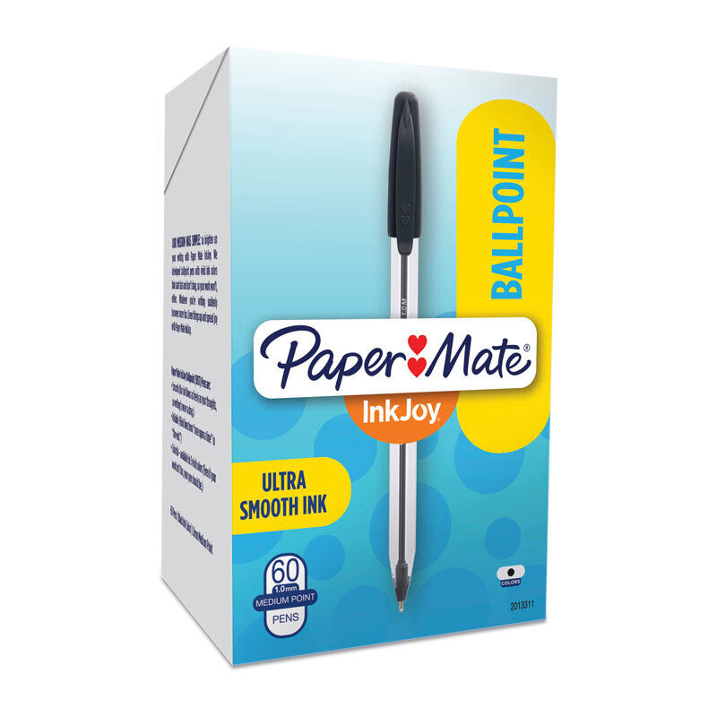 Paper Mate InkJoy 50ST Black Ballpoint Pens - 60 Pack 
