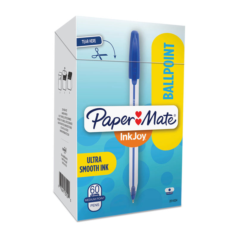 Paper Mate InkJoy 50ST Blue Ballpoint Pens - 60-Pack 