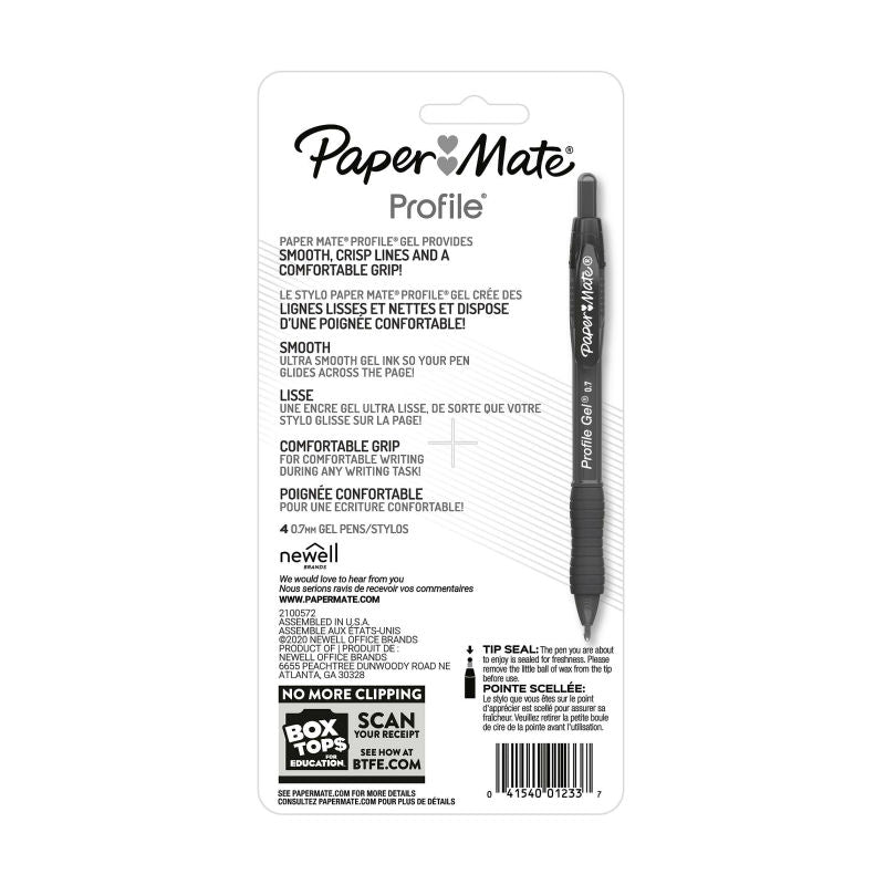 Paper Mate Profile Gel Pens, 0.7mm, Assorted Colors, 24-Count (6x4-Packs) 